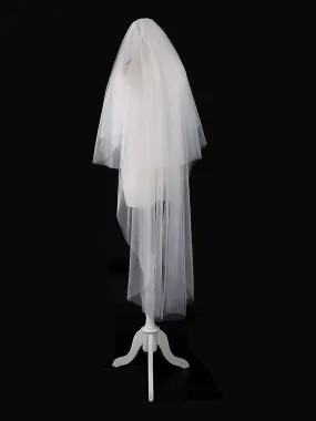 Simple Multi-Tier Tulle Cathedral Bridal Veil