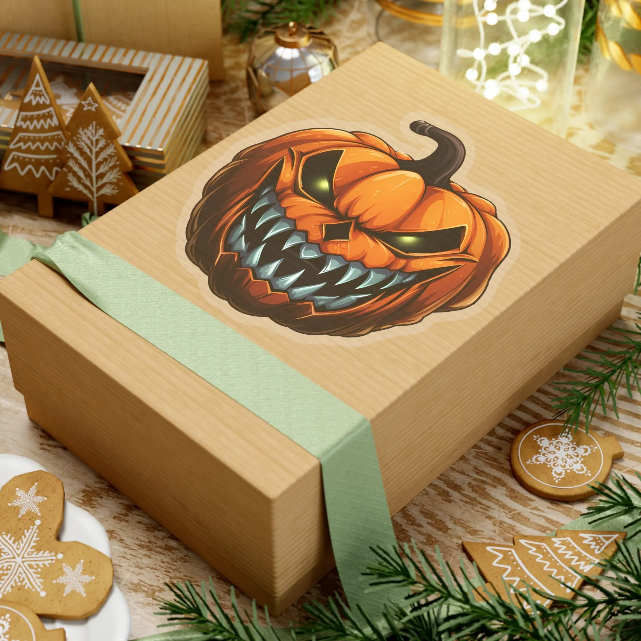 Spooky and Striking: Scary Halloween Jack O Lantern Pumpkin Stickers