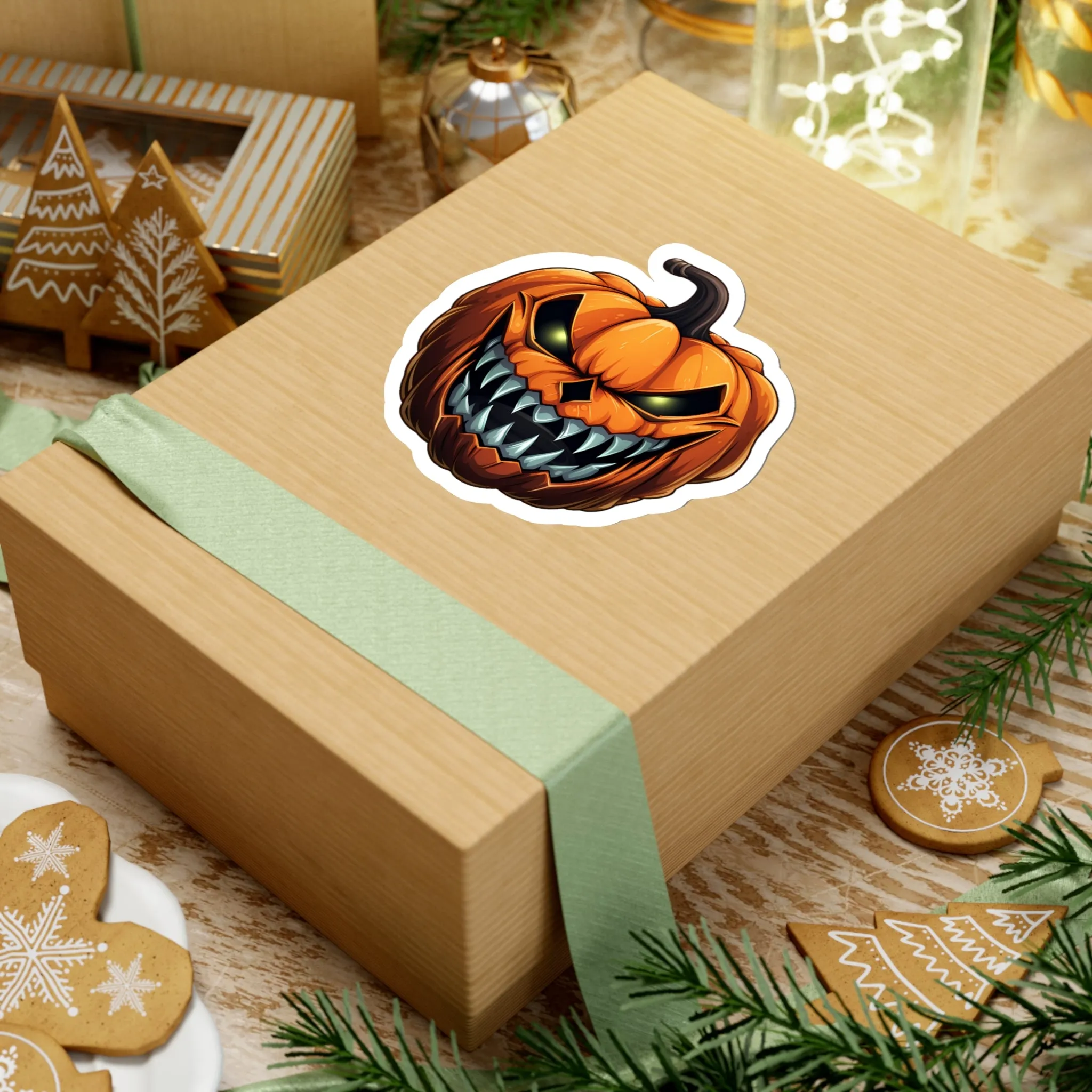 Spooky and Striking: Scary Halloween Jack O Lantern Pumpkin Stickers