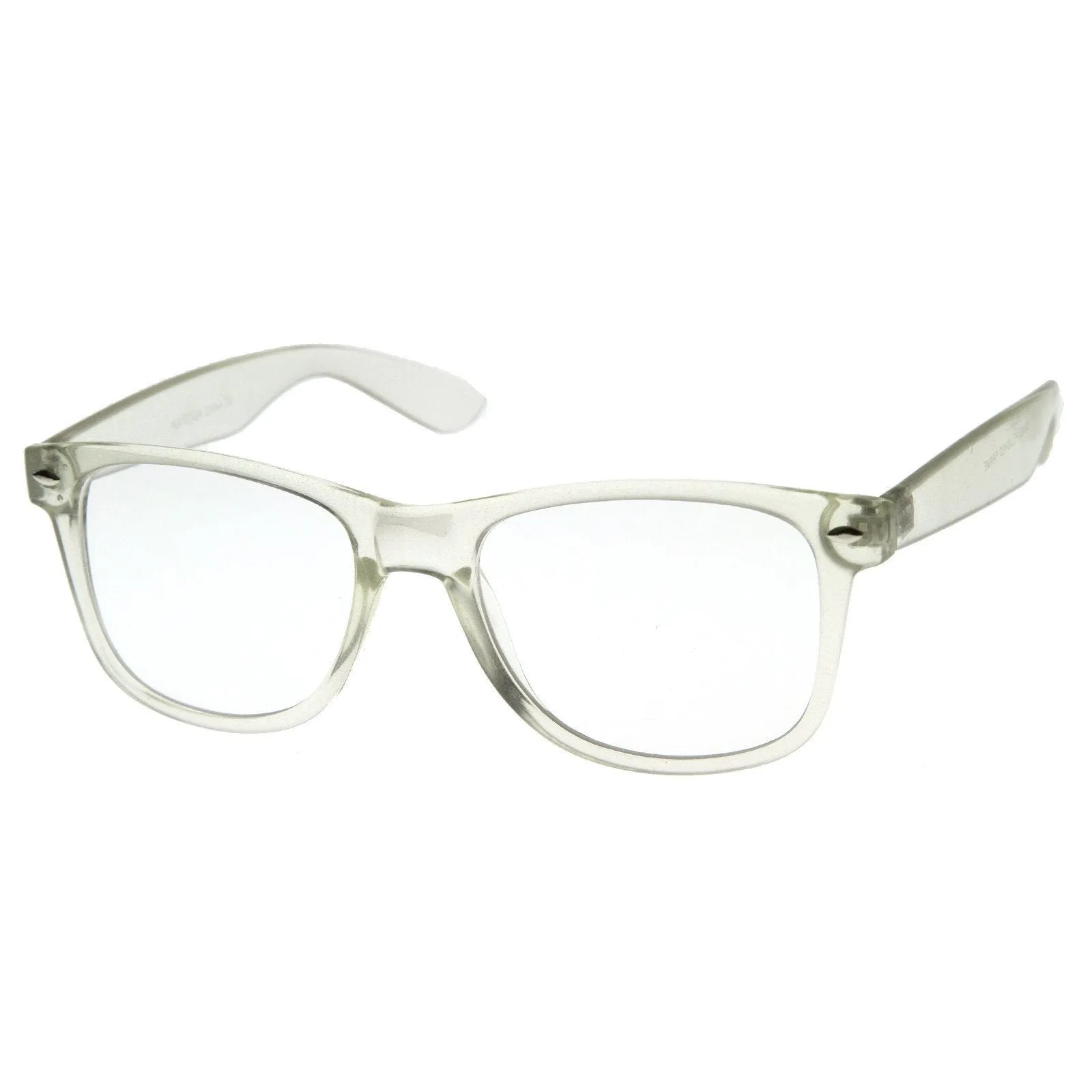 Super Clear Transparent Crystal Frame Horned Rim Glasses