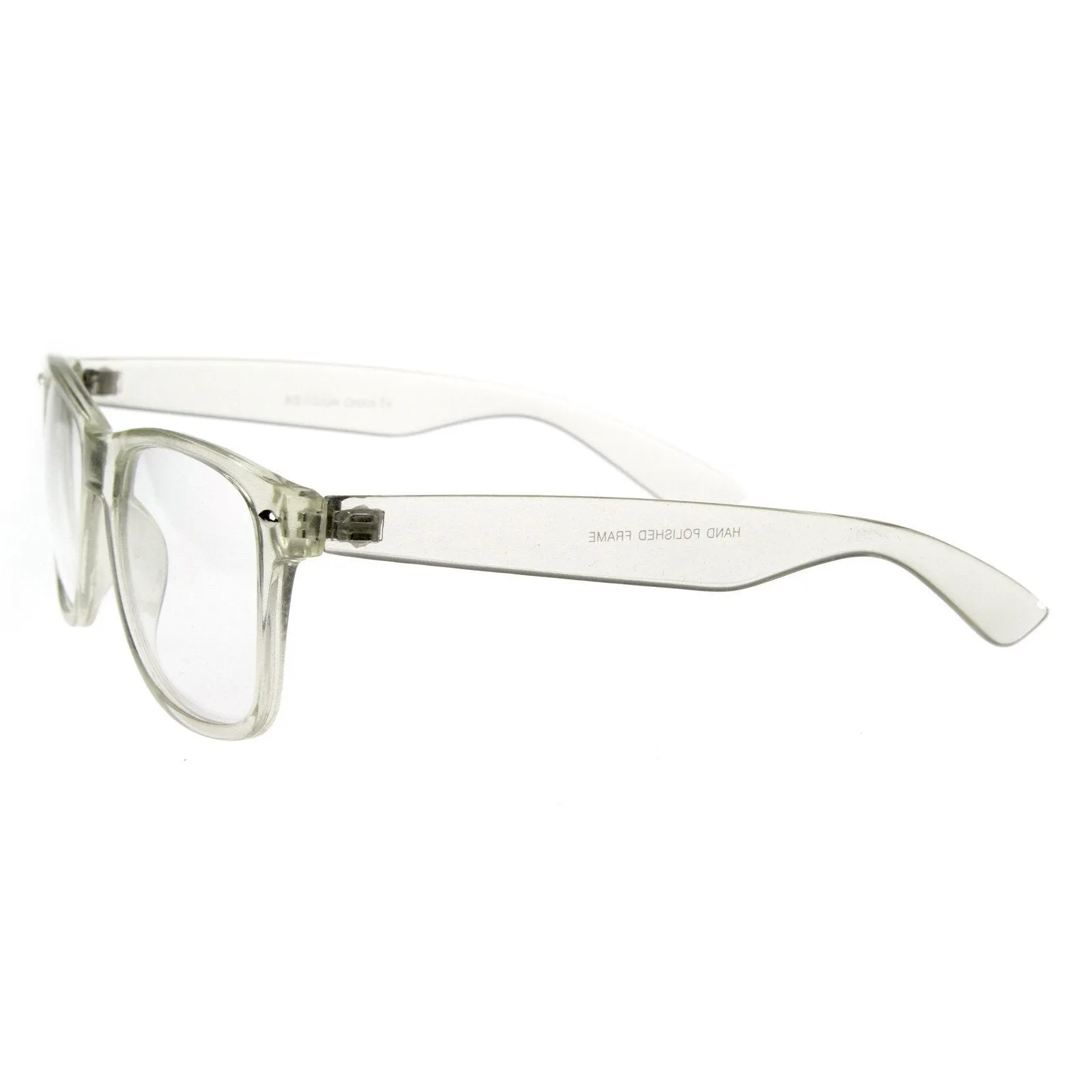 Super Clear Transparent Crystal Frame Horned Rim Glasses