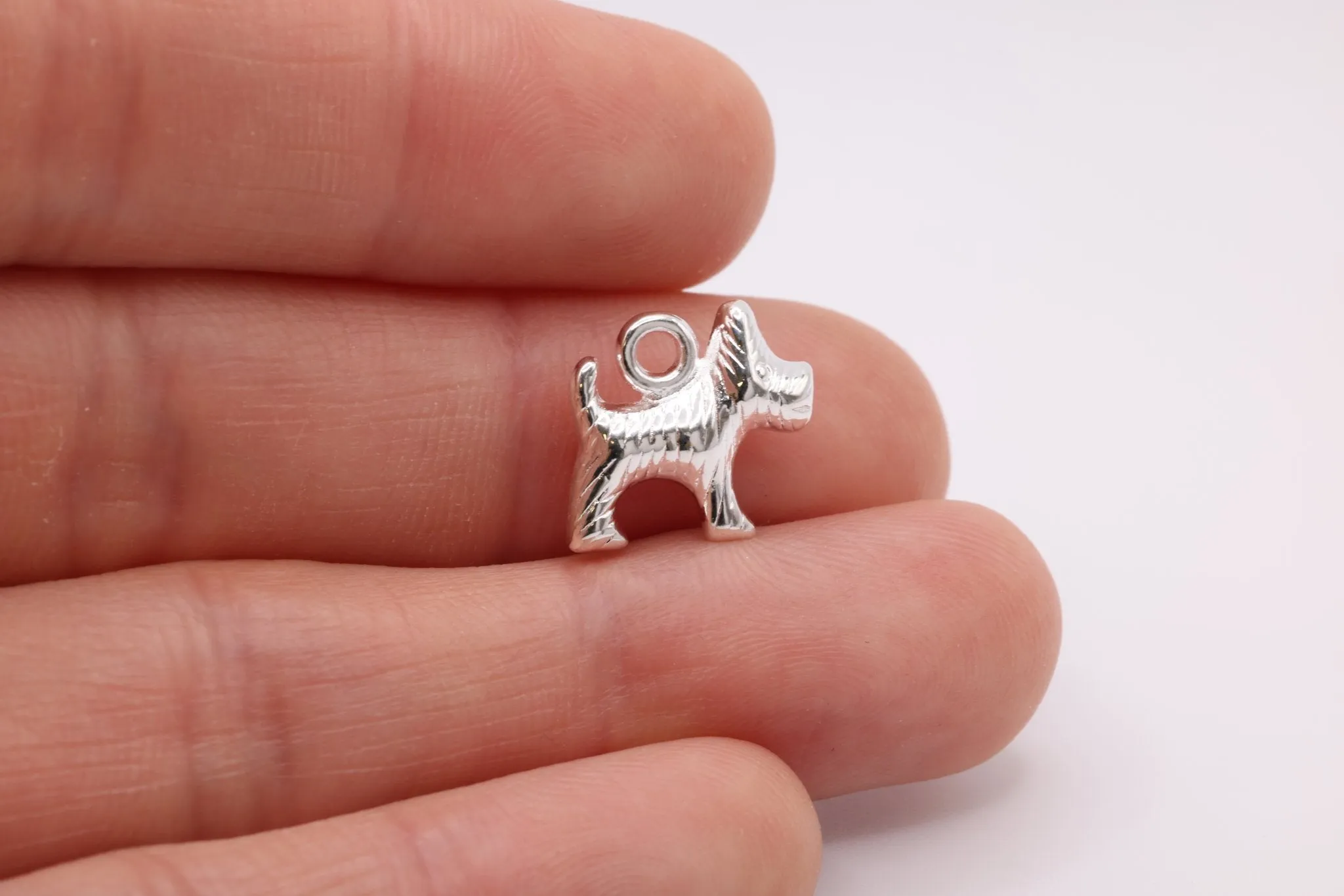 Terrier Dog Charm, 925 Sterling Silver, 643