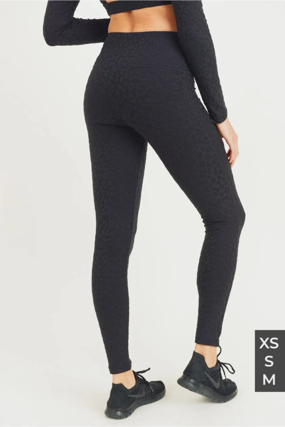 Textured leopard highwaisted leggings