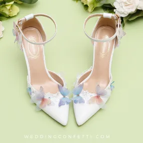 The Floral Edition - The Elisa White Butterfly Heels