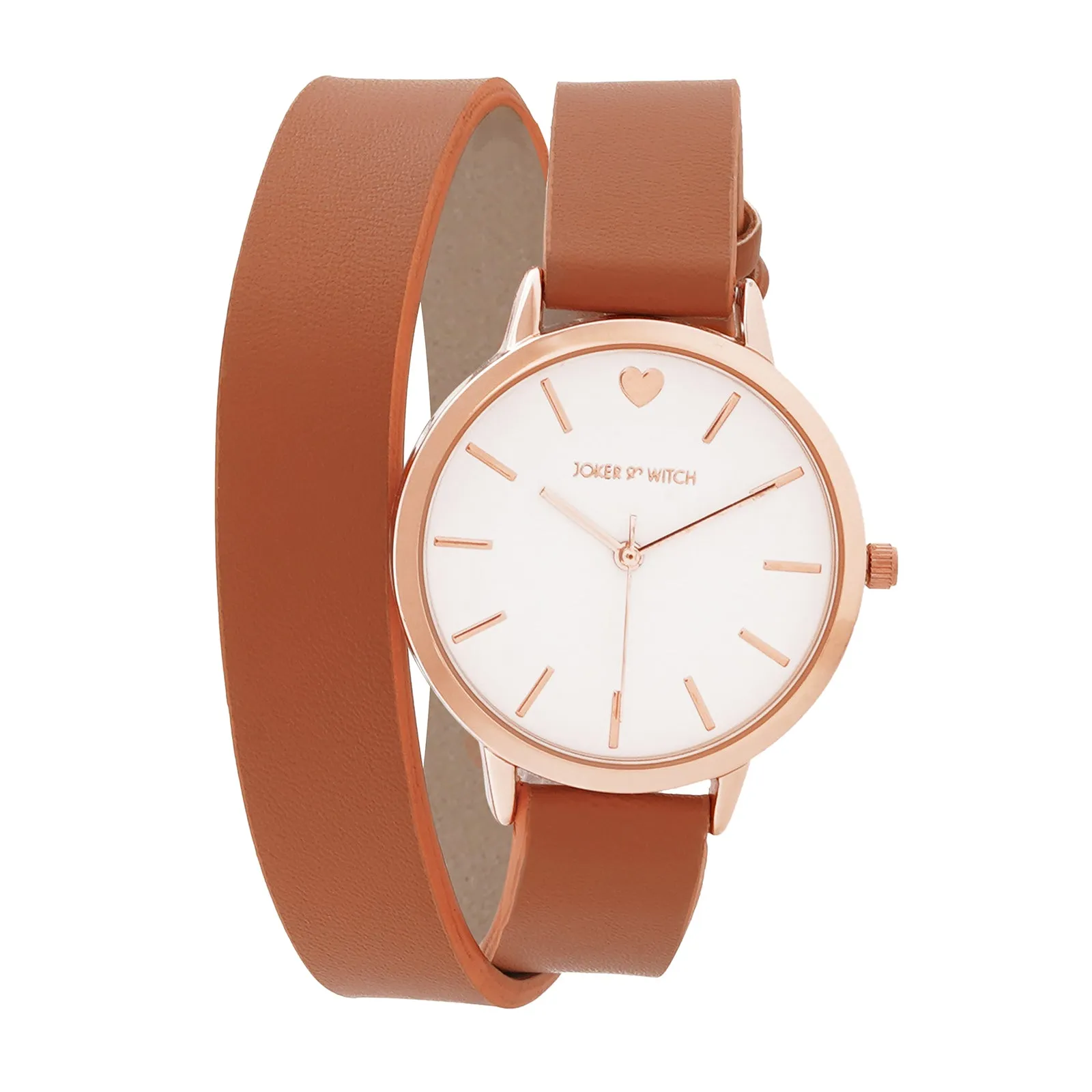 Twelve O'Heart Rosegold Case Tan Wrapped Pu Strap