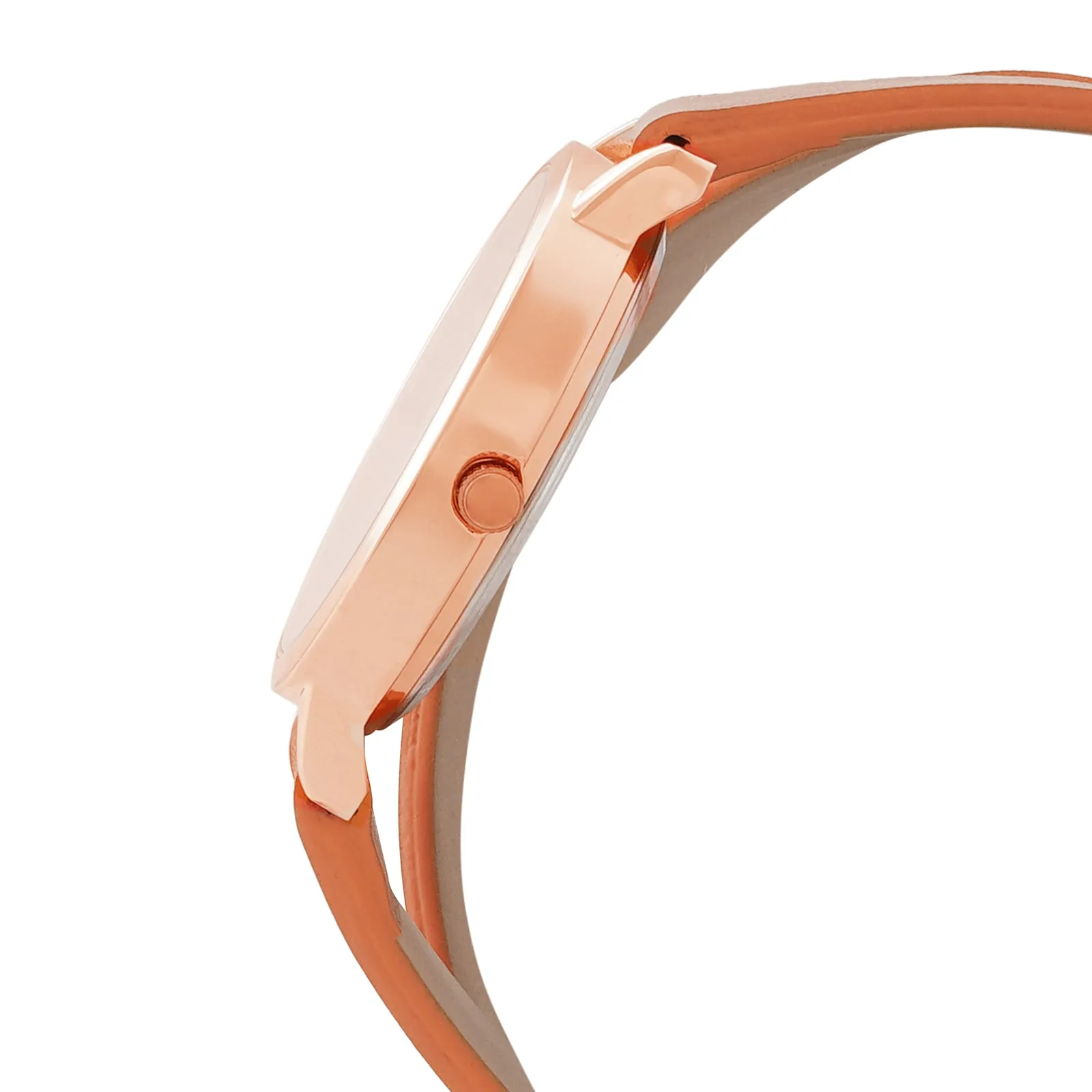 Twelve O'Heart Rosegold Case Tan Wrapped Pu Strap