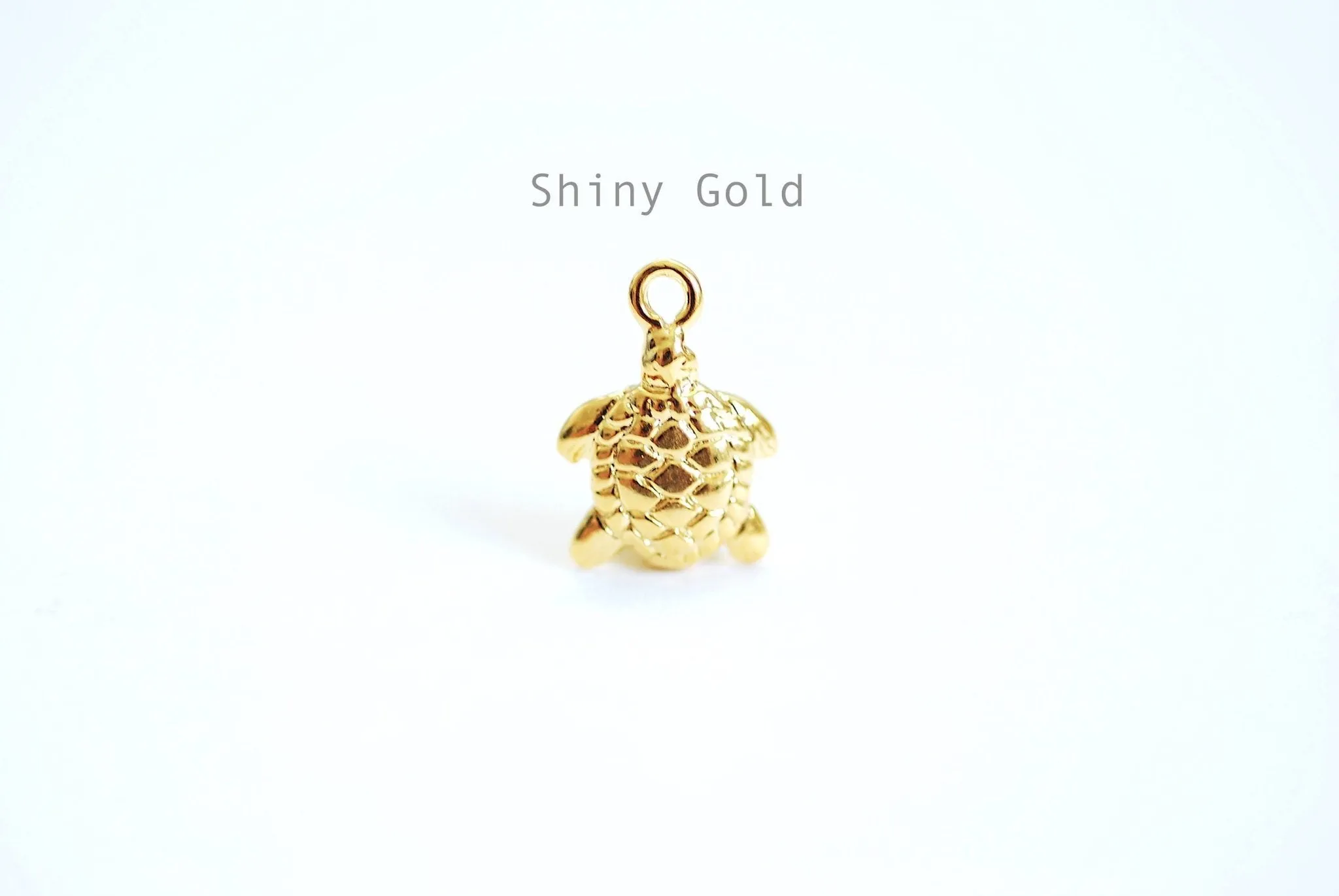 Vermeil Gold Wholesale Turtle Charm- 22k Gold Plated over Sterling Silver, Rose Gold Turtle, Small Turtle Charm, Hawaiian Honu Turtle, Sea Turtle, 385