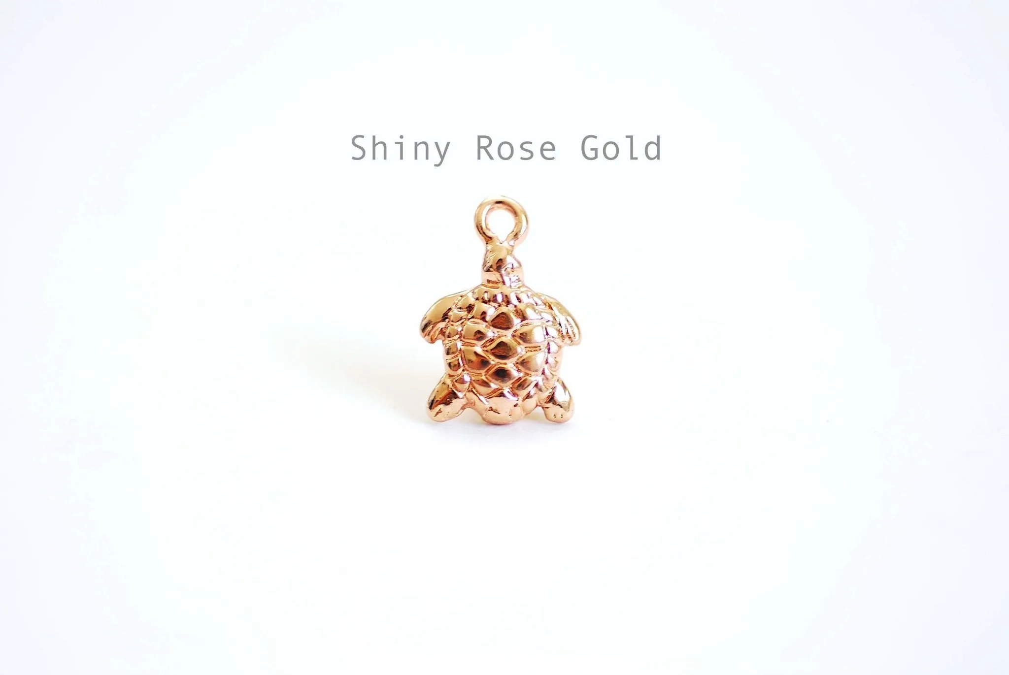 Vermeil Gold Wholesale Turtle Charm- 22k Gold Plated over Sterling Silver, Rose Gold Turtle, Small Turtle Charm, Hawaiian Honu Turtle, Sea Turtle, 385