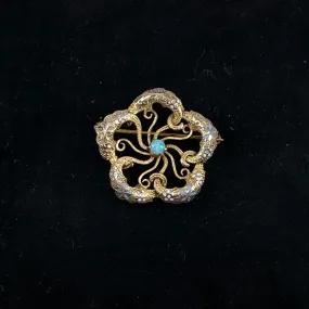 Victorian 10K Gold & Enamel Love Knot Pin