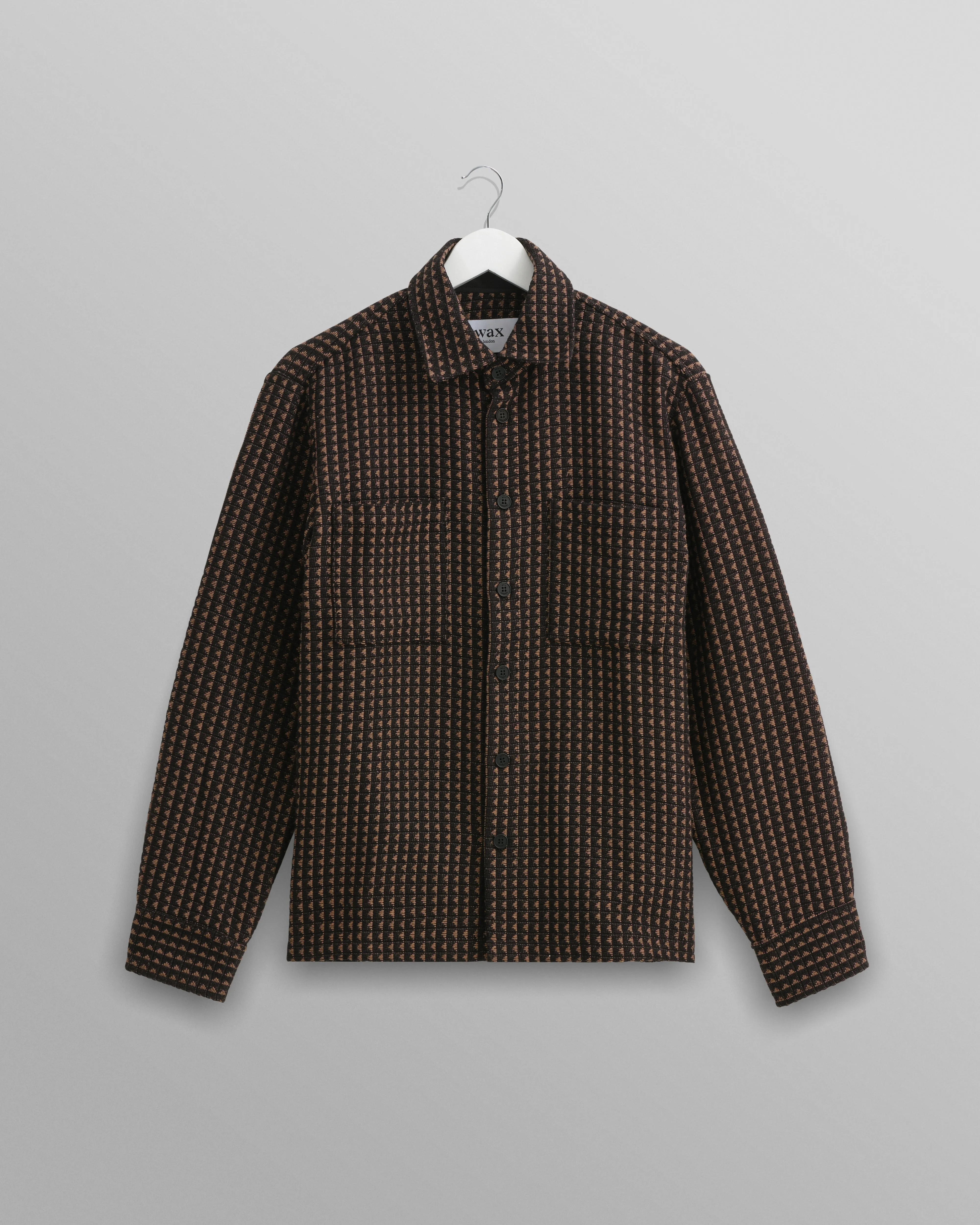 Wax London Frome Black Beige Whiting Overshirt