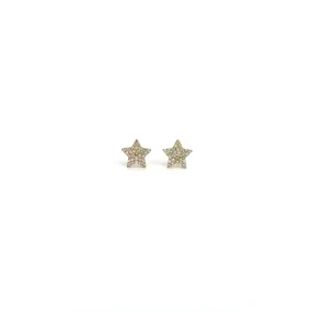 WD757  14kt pave Diamond Star studs