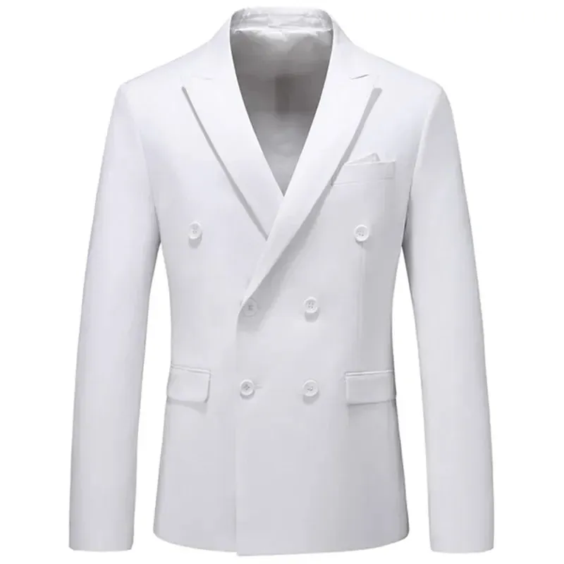 Xituodai 2024 Fashion New Men's Casual Boutique Business Solid Color Double Breasted Suit Jacket Blazers Coat