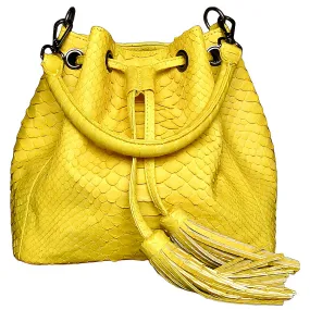 Yellow Stonewashed Bucket Bag