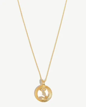 Zodiac Constellation Pendant Necklace - Pisces | 18ct Gold Plated Vermeil/Pisces